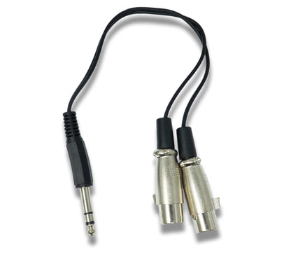 SYSTEM-S Audio Y cable 30 cm AUX 6.35 mm TRS plug to 2x XLR 3-pin socket