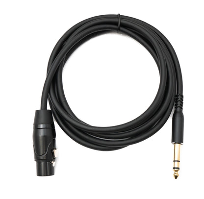 SYSTEM-S Audio Kabel 2 m 6.35 mm Klinke Stecker zu XLR 3 Pin Buchse in Schwarz