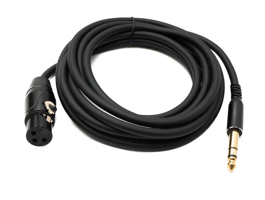 SYSTEM-S Audio Kabel 3 m 6.35 mm Klinke Stecker zu XLR 3 Pin Buchse in Schwarz