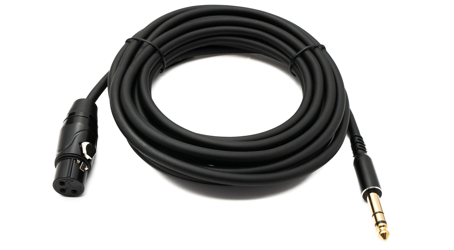 SYSTEM-S Audio Cable 5 m 6.35 mm jack plug to XLR 3 pin socket in black
