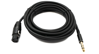 SYSTEM-S Audio Cable 5 m 6.35 mm jack plug to XLR 3 pin socket in black