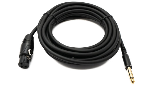 SYSTEM-S Audio Cable 5 m 6.35 mm jack plug to XLR 3 pin socket in black