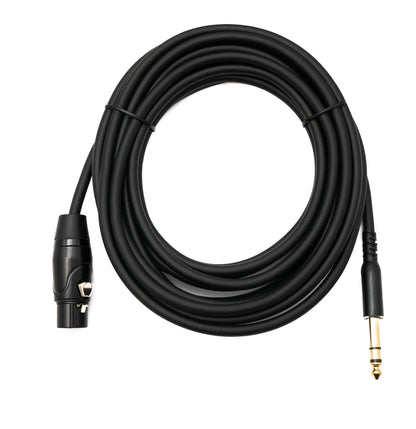 SYSTEM-S Audio Cable 5 m 6.35 mm jack plug to XLR 3 pin socket in black