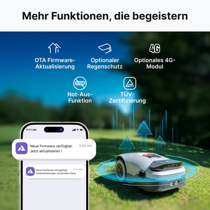 Anthbot Genie 1000 Mähroboter ohne Begrenzungskabel 4G Connect RTK Vision bis 2.000 m2