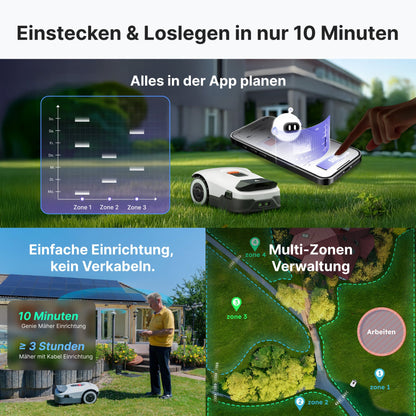Anthbot Genie 600E Mähroboter ohne Begrenzungskabel, 4G Connect RTK Vision bis 900 m2