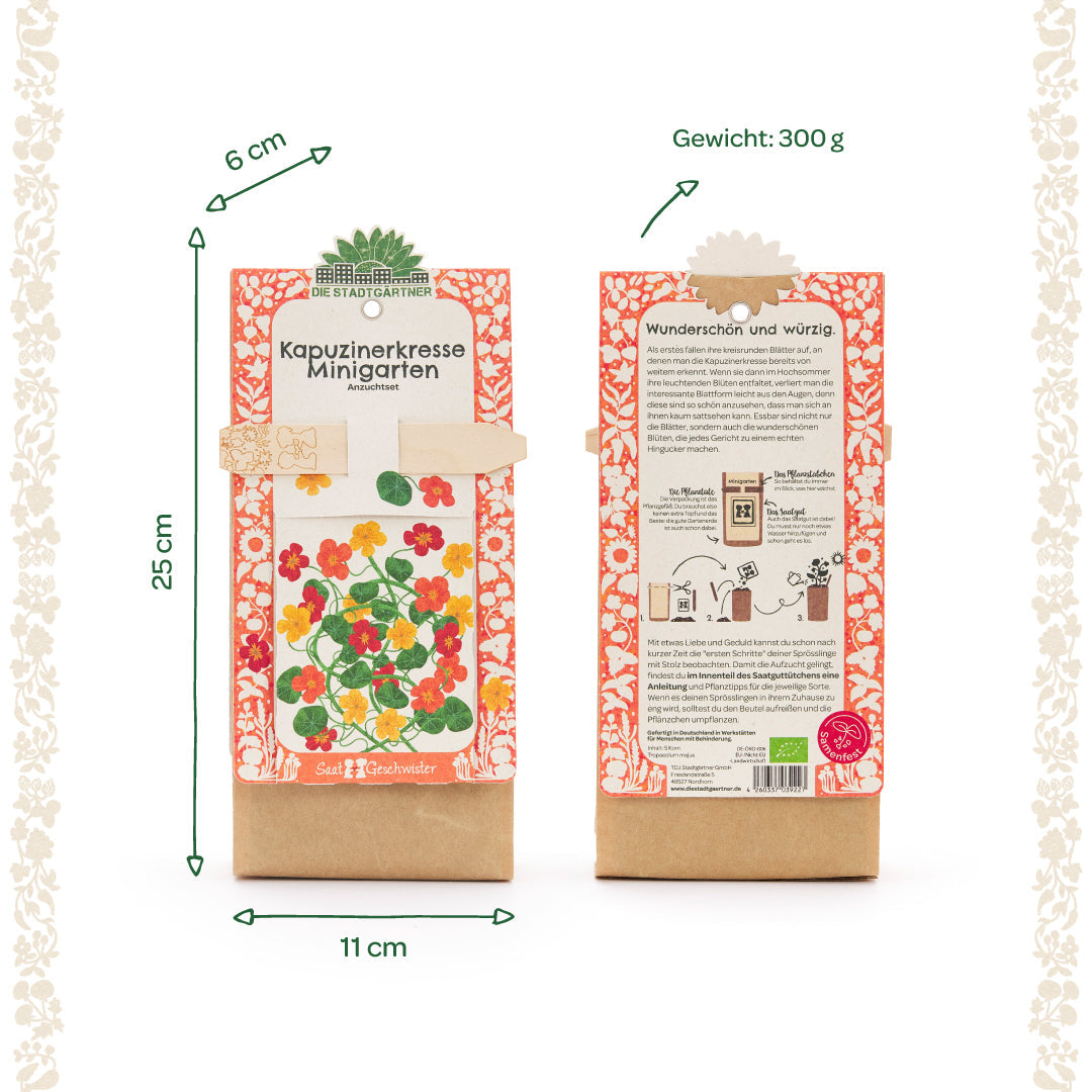 Growing kit – mini garden organic nasturtium