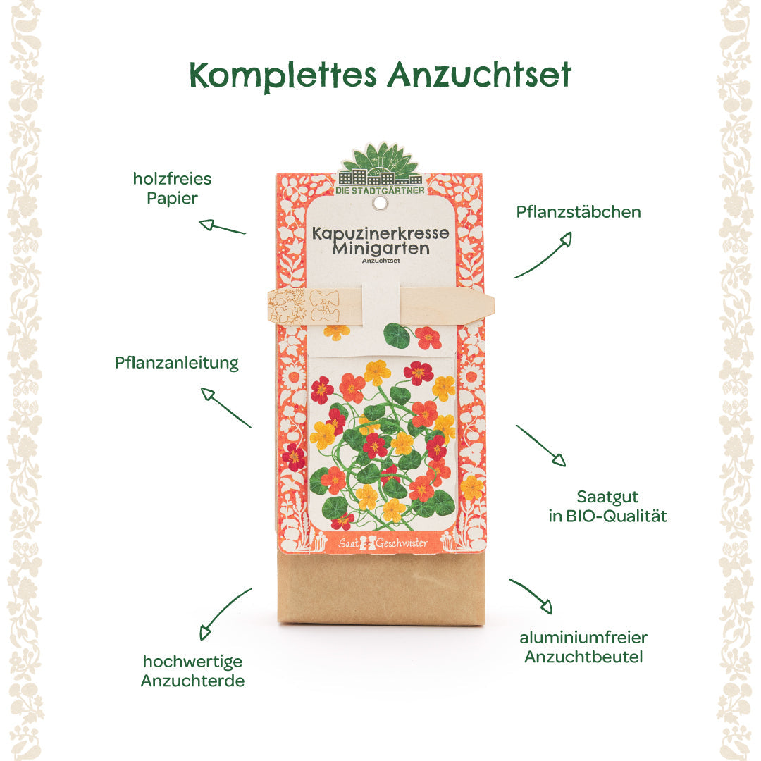 Growing kit – mini garden organic nasturtium