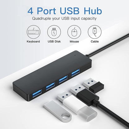 4-Port USB Hub USB 3.0 Data Hub Docking Station with LED Indicator