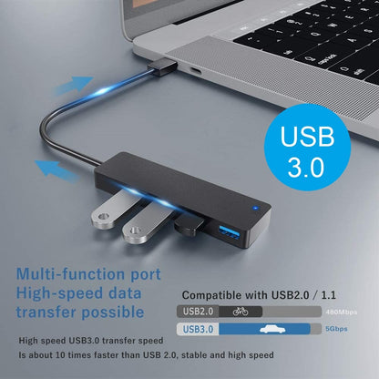 4-Port USB Hub USB 3.0 Data Hub Docking Station with LED Indicator