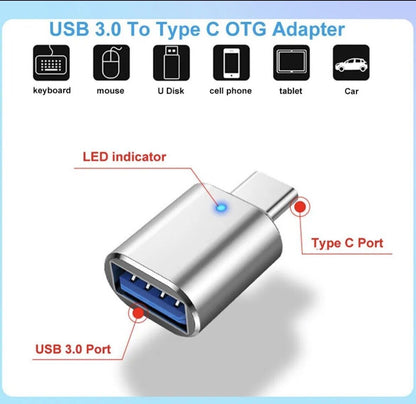 2 Pieces USB-C Male to USB-A Female USB Adapter USB 3.0 OTG