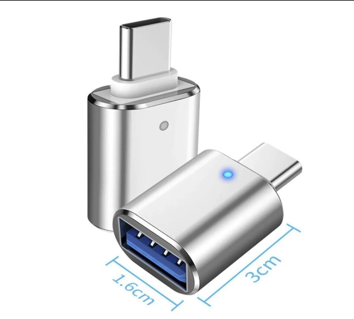 2 Pieces USB-C Male to USB-A Female USB Adapter USB 3.0 OTG