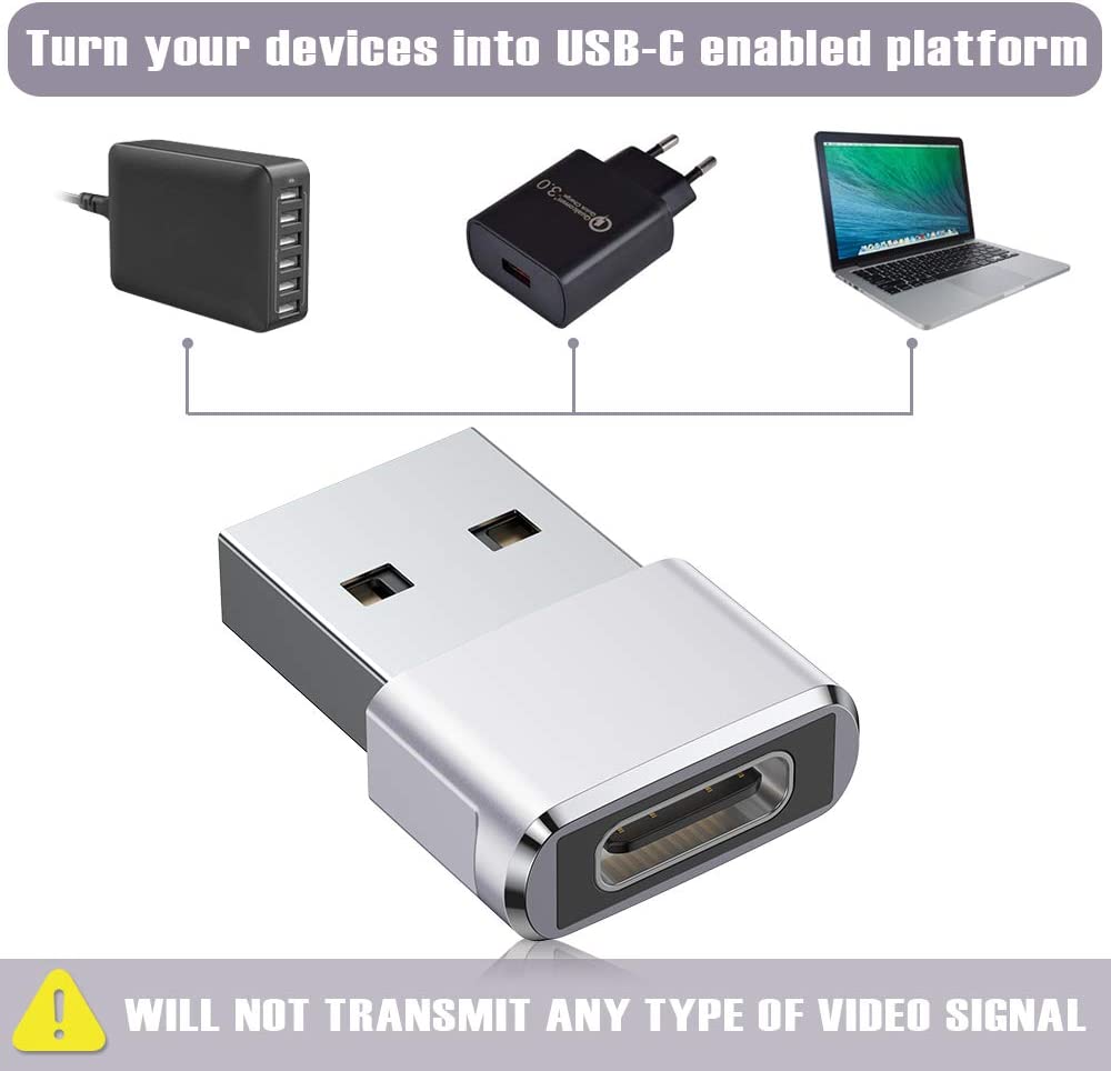 2 Pieces USB-A Male to USB-C Female USB Adapter USB 2.0 OTG