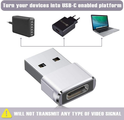 2 Pieces USB-A Male to USB-C Female USB Adapter USB 2.0 OTG