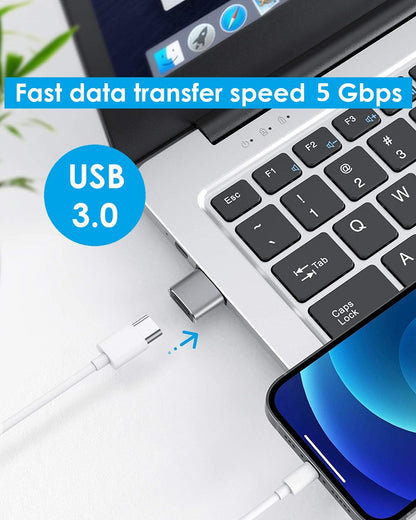 2 Pieces USB-A Male to USB-C Female USB Adapter USB 3.0 OTG
