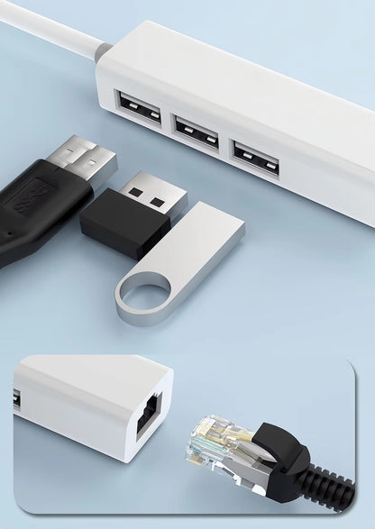 USB-A to RJ45 and 3x USB-A
