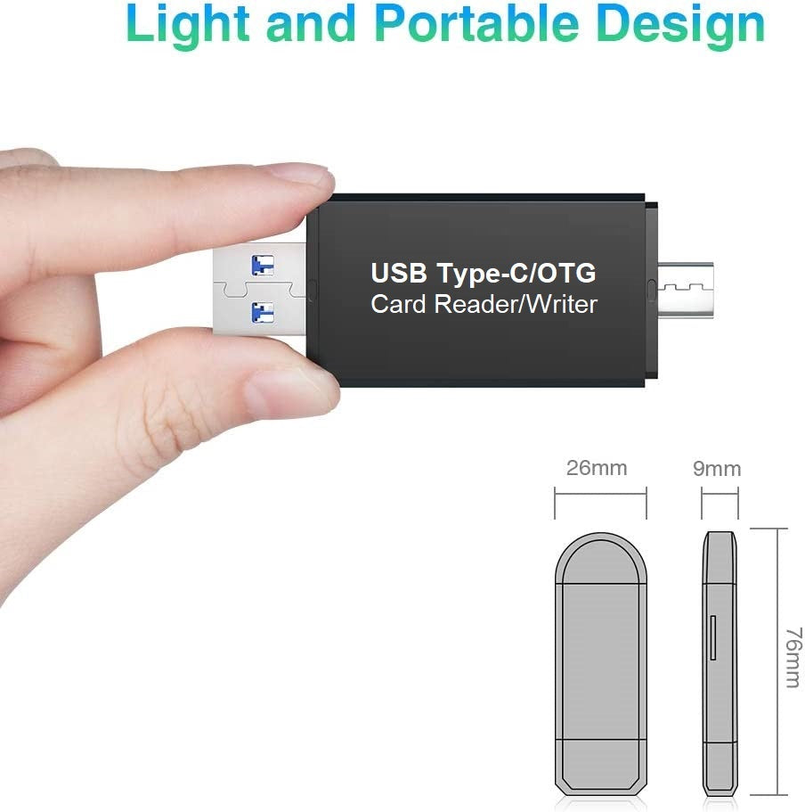 Memory Card Reader USB 3.0 SD Card Reader USB-A USB-C