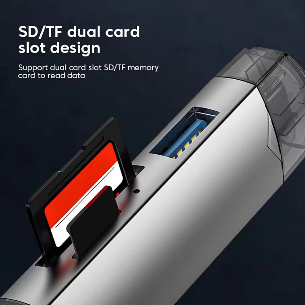 6in1 Memory Card Reader USB 3.0 SD Card Reader USB-A USB-C