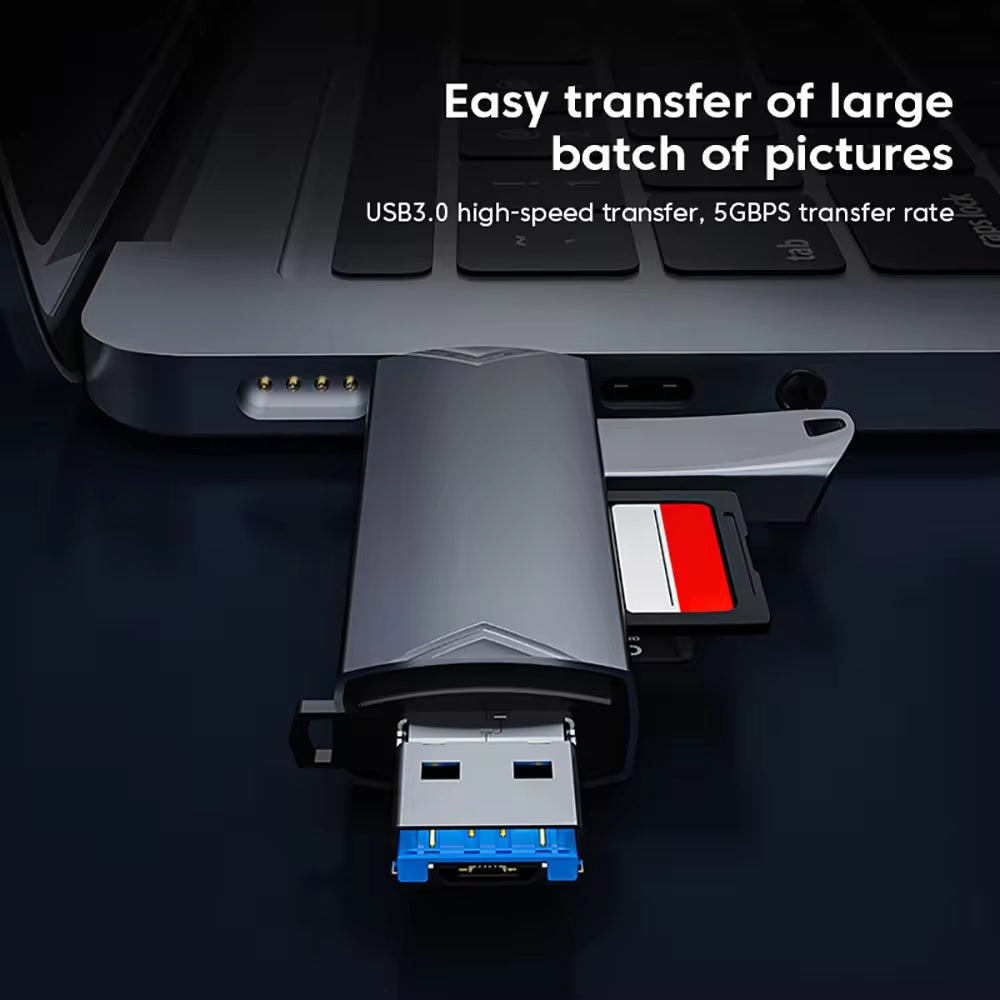 6in1 Memory Card Reader USB 3.0 SD Card Reader USB-A USB-C