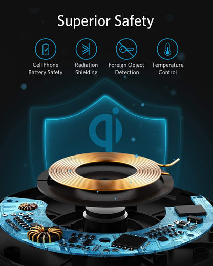 15W Wireless Charger Pad Qi Charger Inductive Charging Station