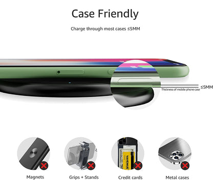 15W Wireless Charger Pad Qi Charger Inductive Charging Station