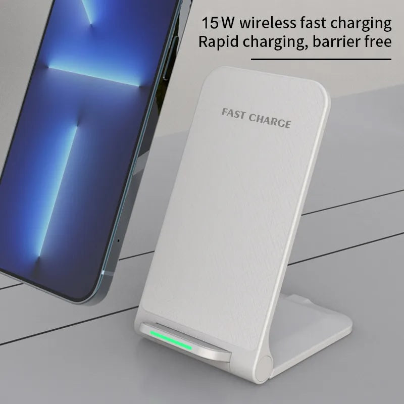 15W Wireless Charger Stand Foldable Qi Charger Inductive Charging Station
