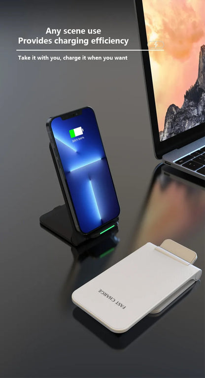15W Wireless Charger Stand Foldable Qi Charger Inductive Charging Station