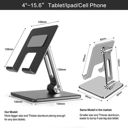 Tablet Stand Foldable Notebook Kindle Holder 4-15.6" Aluminium