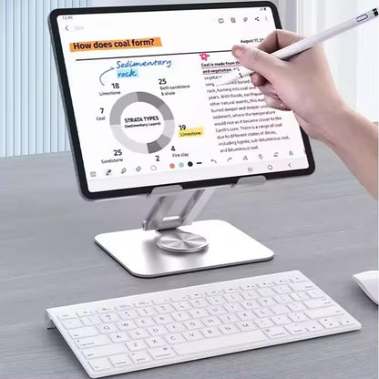 Tablet Stand Rotating Foldable Notebook Kindle Holder 4-12" Aluminium