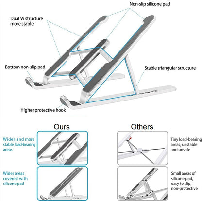 Laptop Stand Foldable Stand Notebook Stand Holder Angle Adjustable Plastic plus Metal