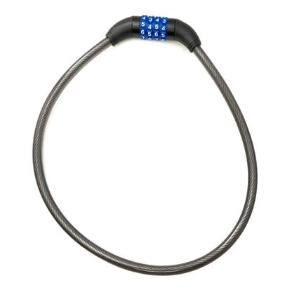 TONYON TY4271 Fahrradschloss Zahlenschloss 4-stellig Kabel Schloss für Fahrrad in Blau Grau