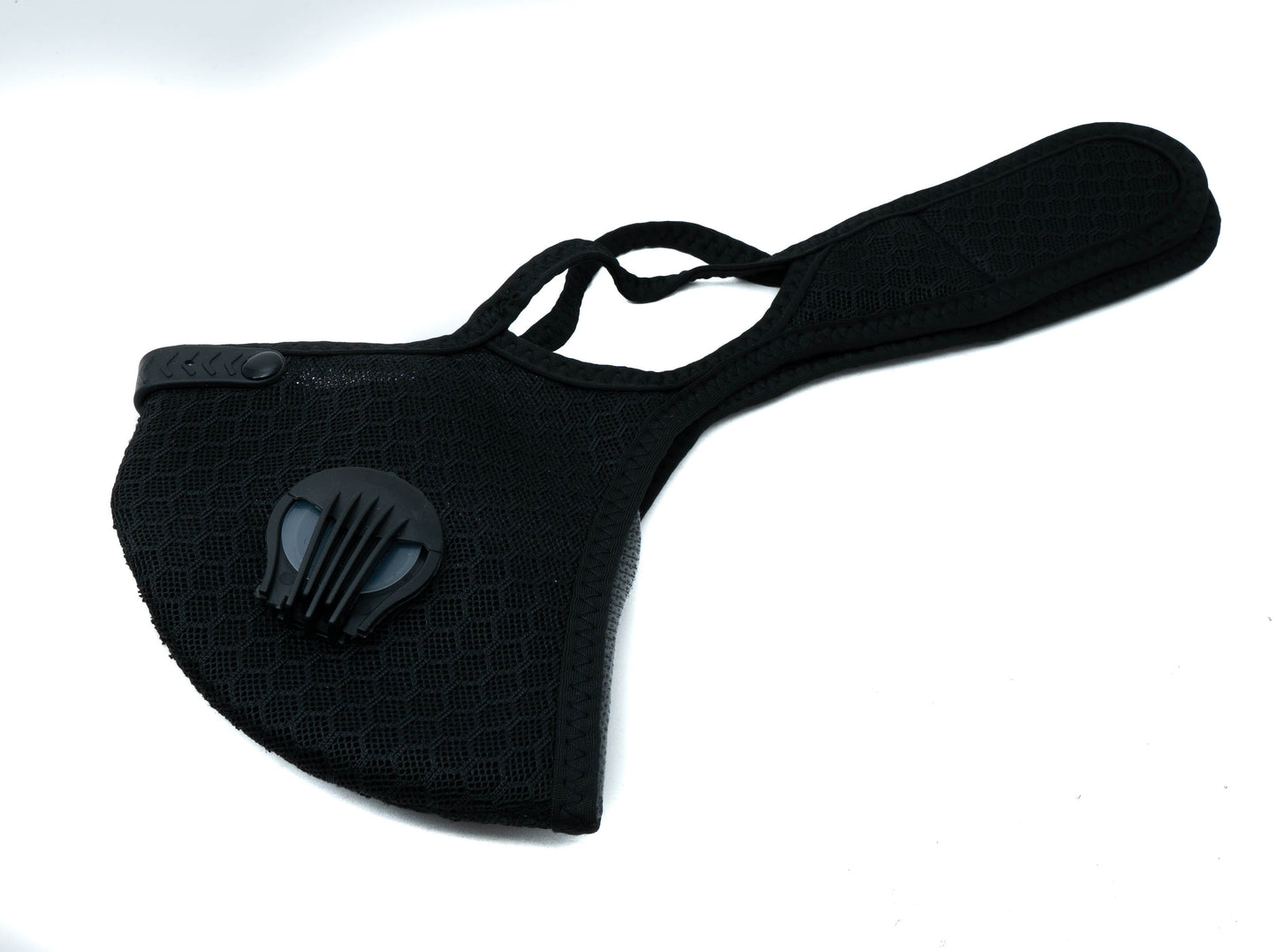 SYSTEM-S Staub Maske austauschbarer Aktivkohle Filter Nylon für Outdoor Jogging Schwarz