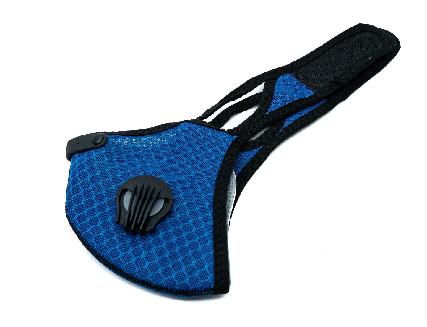 SYSTEM-S Staub Maske austauschbarer Aktivkohle Filter Nylon für Outdoor Jogging Blau