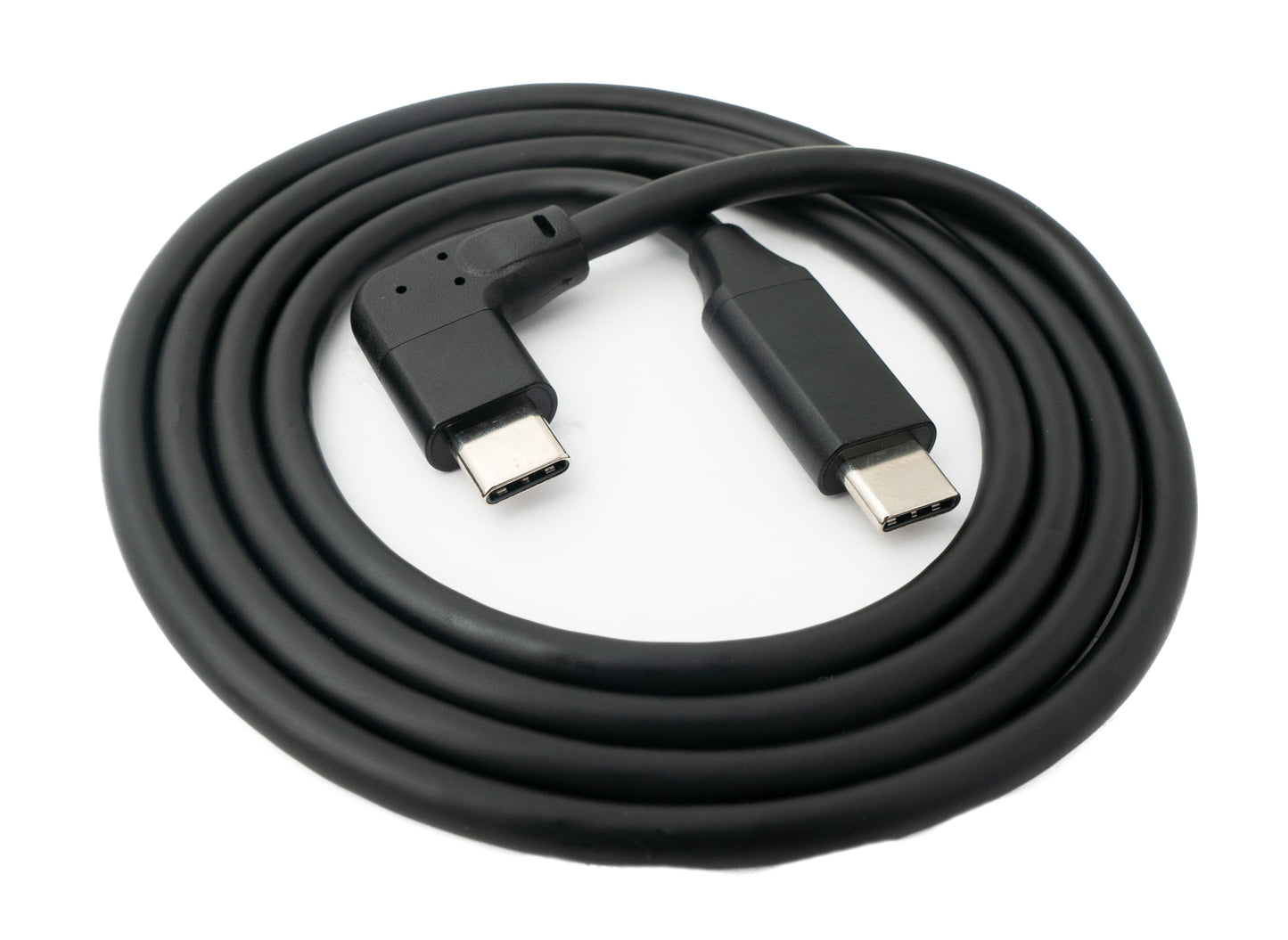 SYSTEM-S USB 3.1 Kabel 100 cm Typ C Stecker zu Stecker Winkel in Schwarz