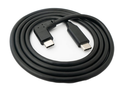 SYSTEM-S USB 3.1 Kabel 100 cm Typ C Stecker zu Stecker Winkel in Schwarz