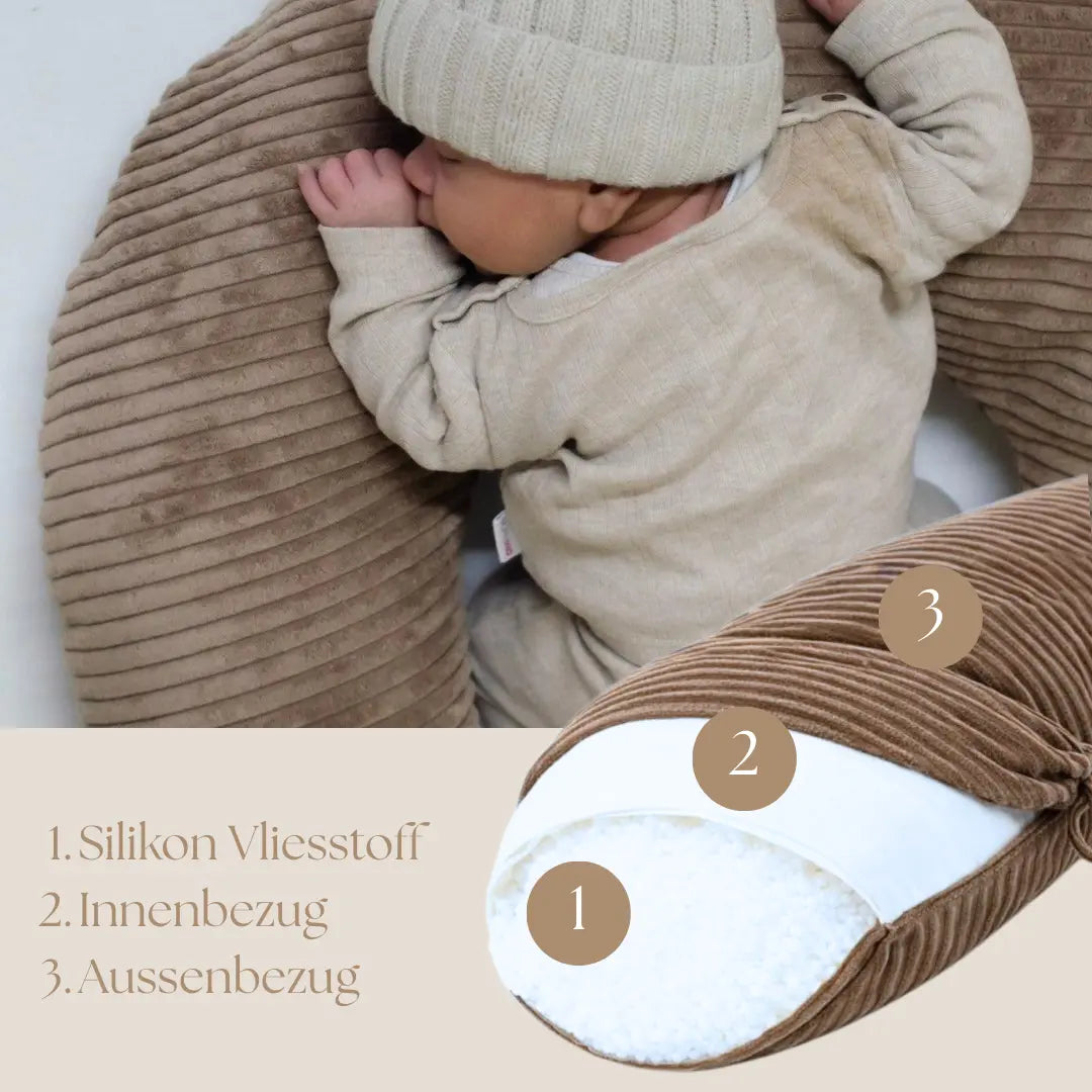 Stillkissen U-Form Cord – abnehmbarer Bezug