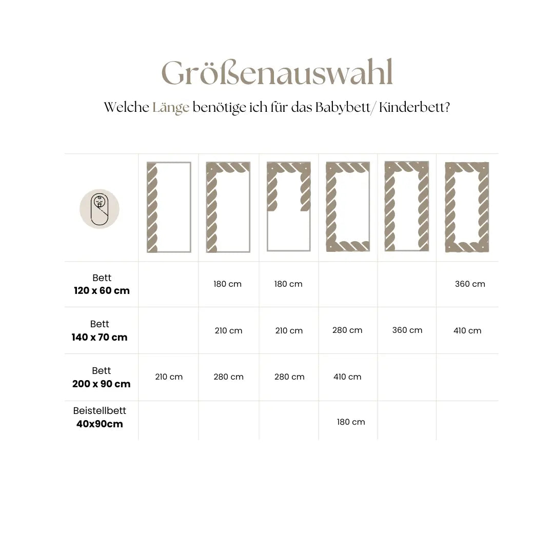 Bettschlange Cord – geflochten für Babybett