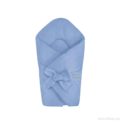 Babyhörnchen Musselin mit Schleife – Kuschelige Puckdecke & Einschlagdecke