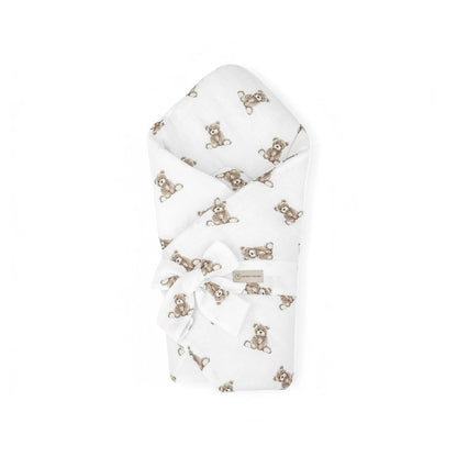 Einschlagdecke Baby - Musselin Teddybär| Babyhörnchen