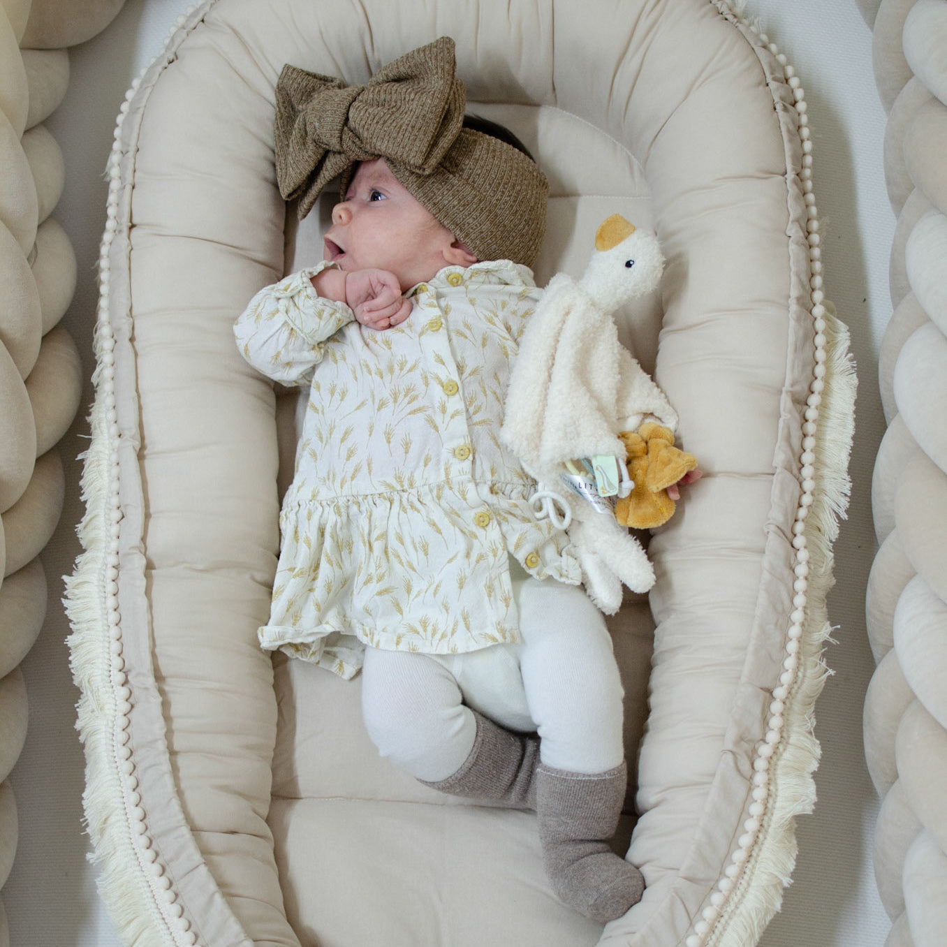 Babynestchen Boho-Stil – Kuscheliger Baby-Kokon für Geborgenheit & Komfort