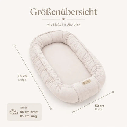 Babynest Musselin beige – atmungsaktiv & mitwachsend