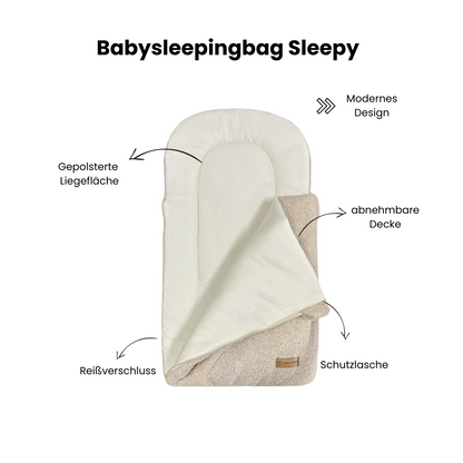 Babyschlafsack Sleepy Teddystoff Boucle - kuscheliger Ganzjahresschlafsack