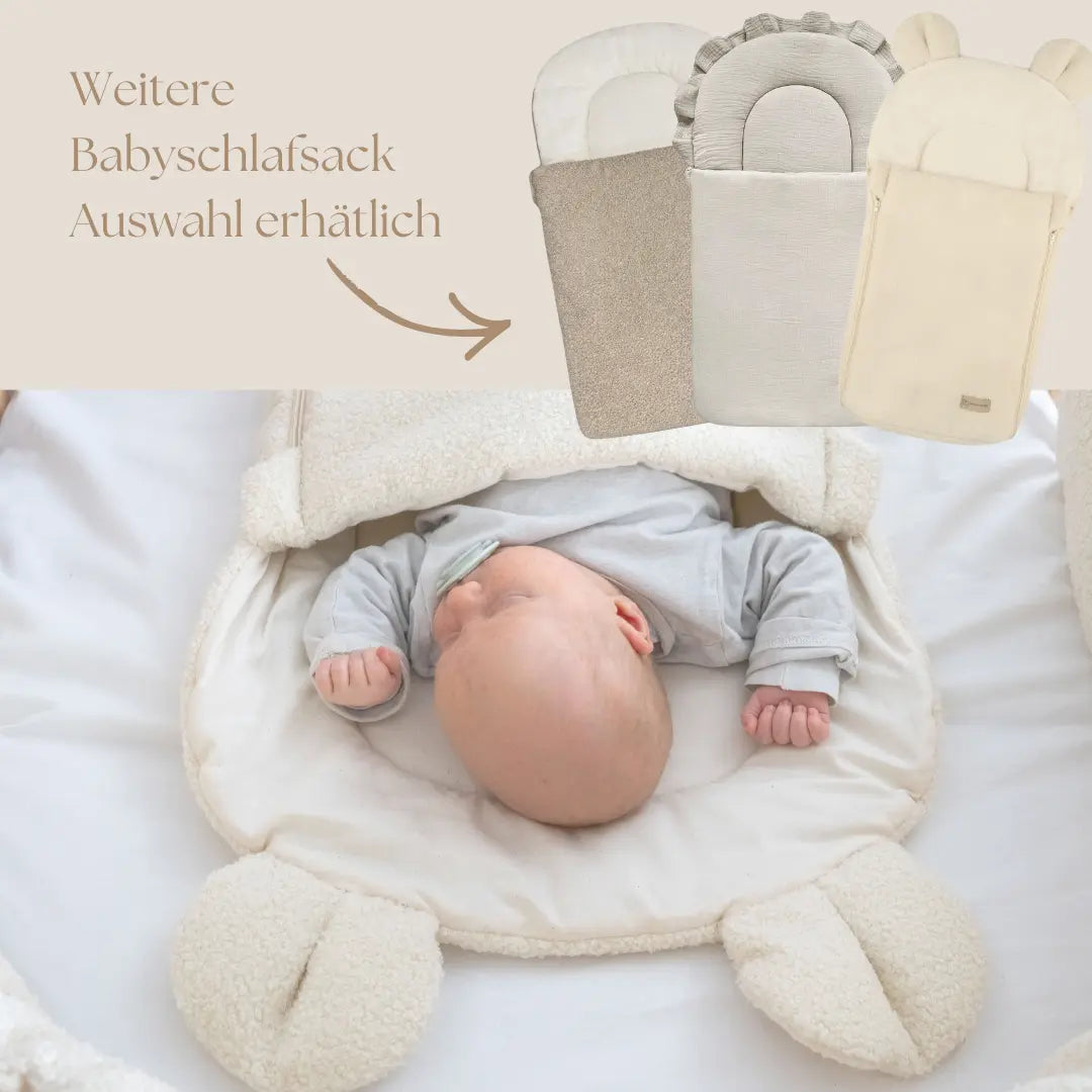 Babyschlafsack Teddyohren Bouclé - 2.5 TOG Ganzjahr