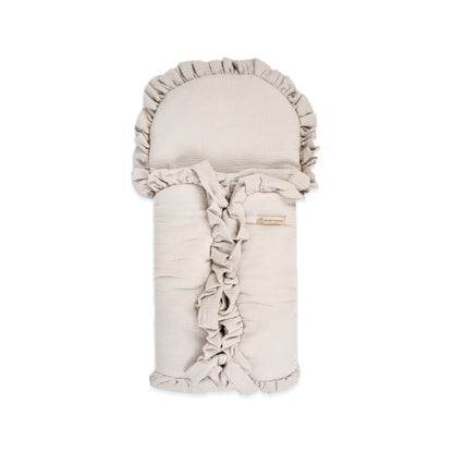 Babyschlafsack Cuddly Musselin mit Schleifen - ganzjähriger Puckschlafsack