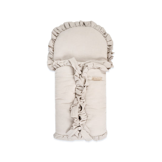 Babyschlafsack Cuddly Musselin mit Schleifen - ganzjähriger Puckschlafsack
