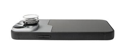 SYSTEM-S Makro Linse 30x Mikroskop Filter mit Hülle in Schwarz für iPhone 13 Mini