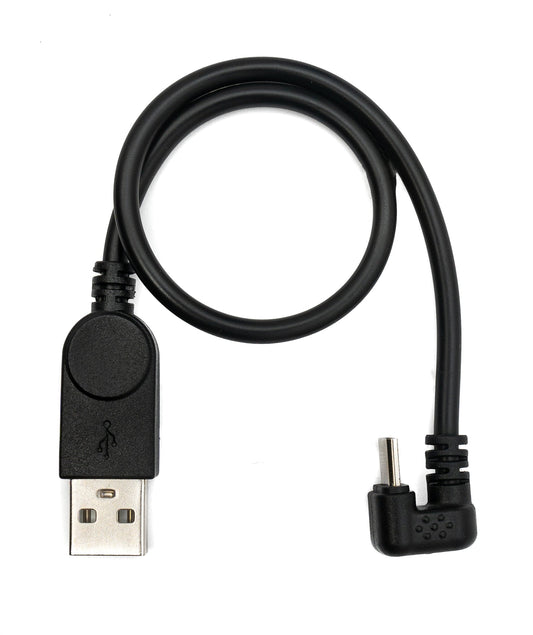 SYSTEM-S USB 2.0 Kabel 30 cm Micro B Stecker zu Typ A Stecker 180° Winkel Schwarz
