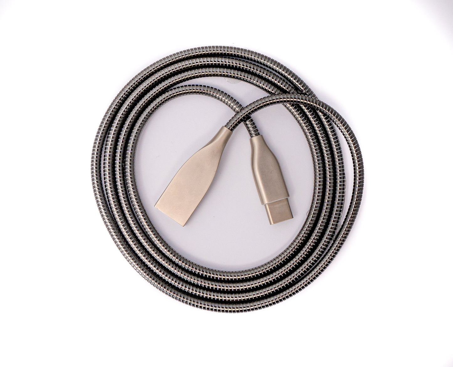 SYSTEM-S USB 3.1 Kabel 100cm Typ C Stecker zu 2.0 Typ A Buchse Metall Feder Grau