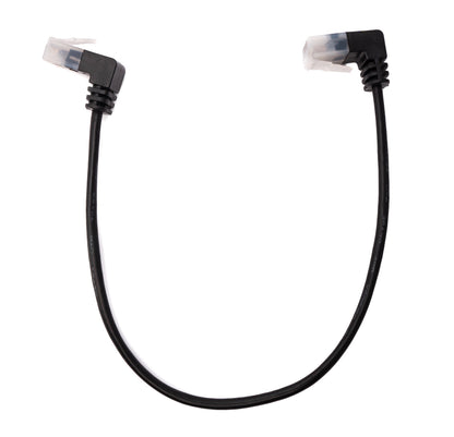 SYSTEM-S LAN Kabel 25 cm RJ45 8P8C STP Cat6 Stecker zu Stecker Winkel Schwarz