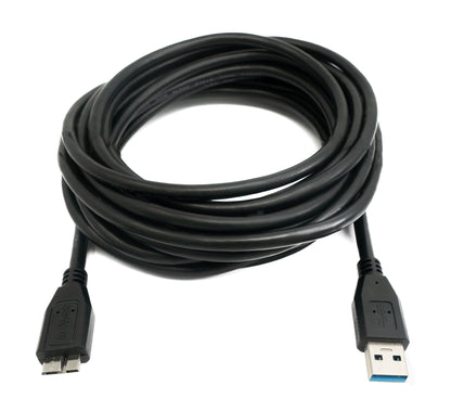 SYSTEM-S USB 3.0 Kabel 5 m Micro B Stecker zu Typ A Stecker in Schwarz