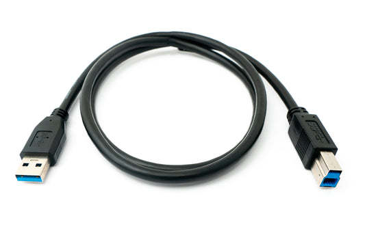 SYSTEM-S USB 3.0 Kabel 100 cm Typ B Stecker zu A Stecker in Schwarz